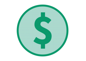 Icon of a green dollar symbol